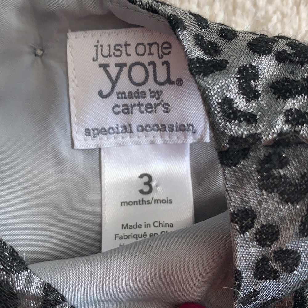 Carter’s 3M Silver & Black Leopard Dress w/ Diaper Cover EUC - Picture 5 of 10